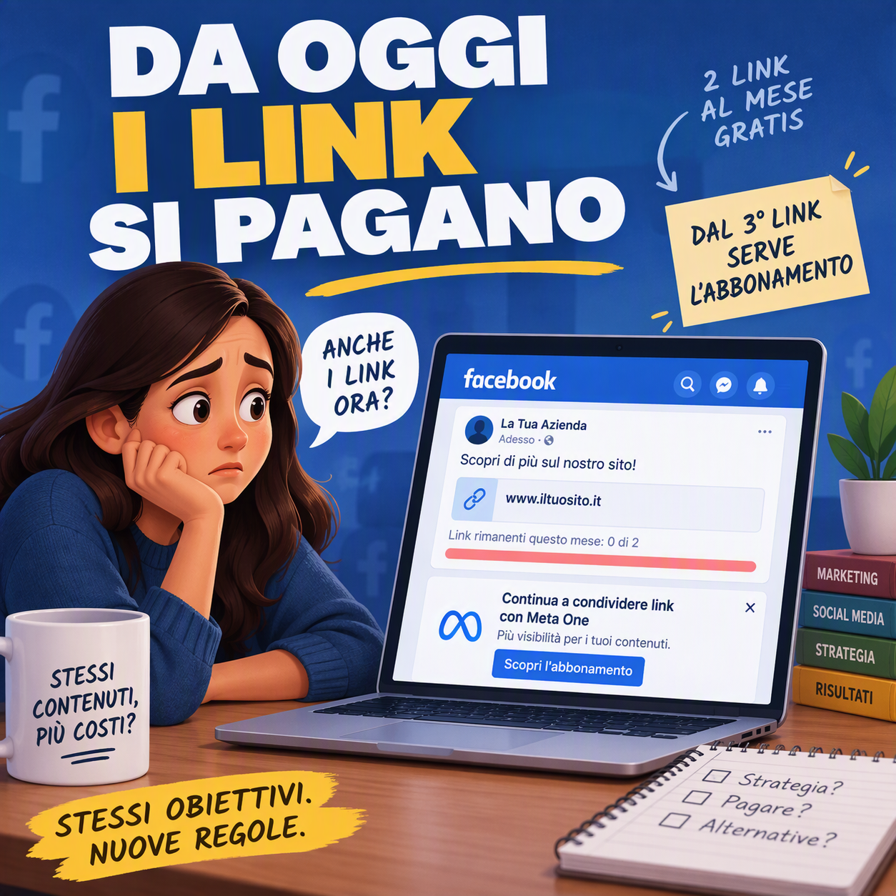Pubblicare su Facebook è diventato a pagamento per noi.