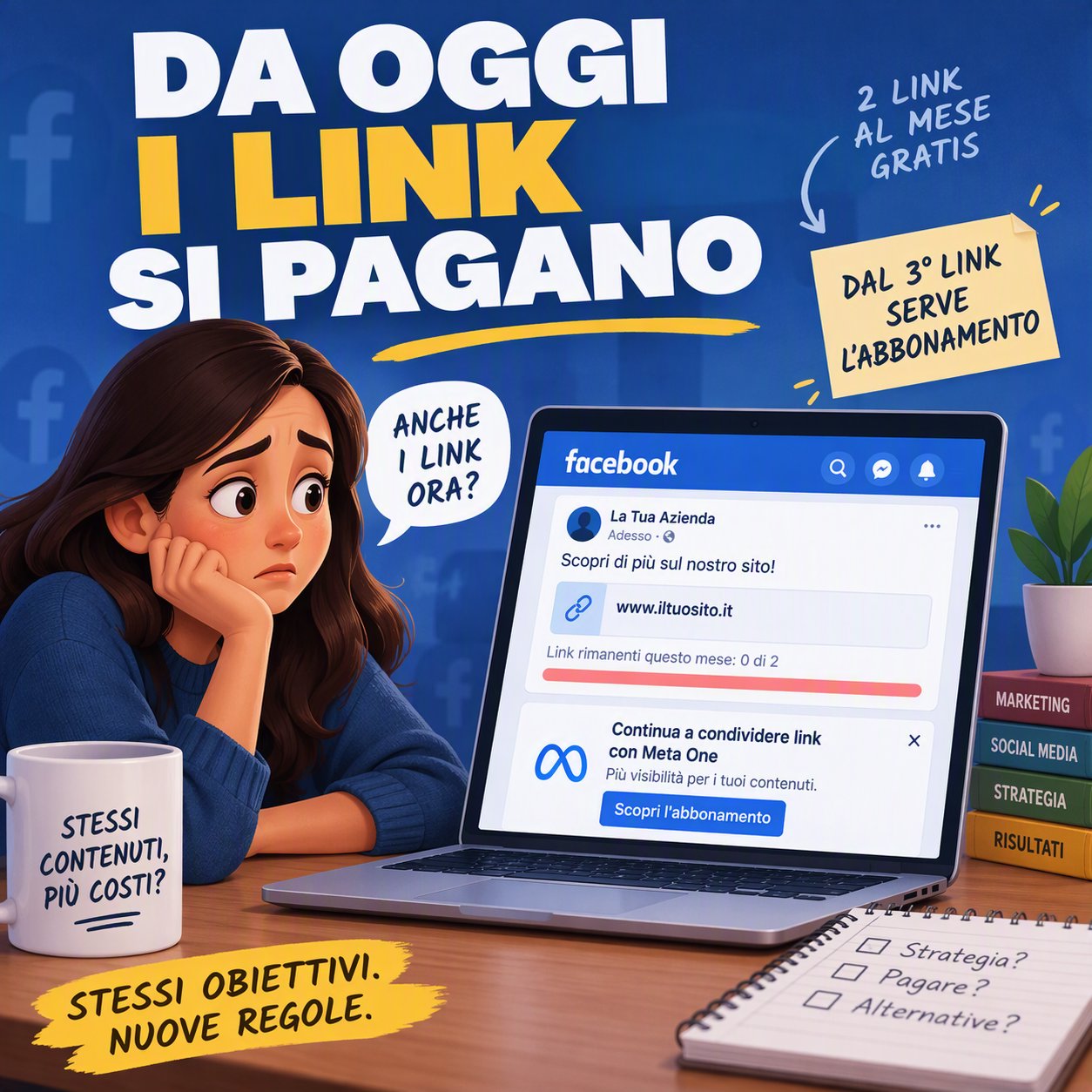 Pubblicare su Facebook è diventato a pagamento per noi.
